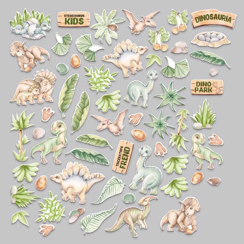 Set of die cuts Dinosauria, 61 pcs - foto 1