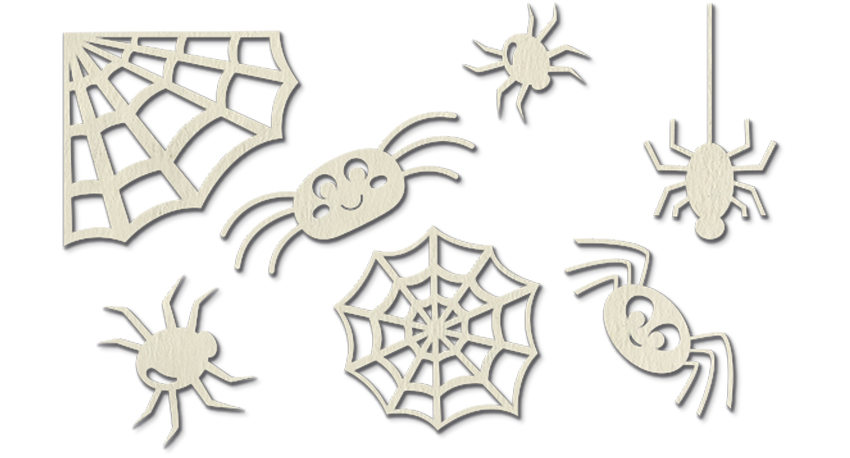 Chipboard embellishments set, Little Spiders #818