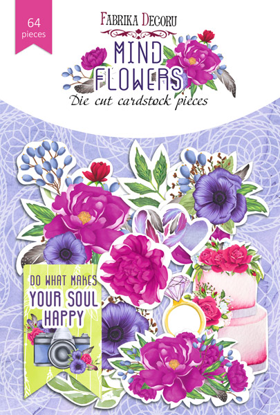 Set of die cuts Mind flowers 64 pcs