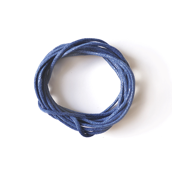 вощеный шнур. цвет синий - 2 мм