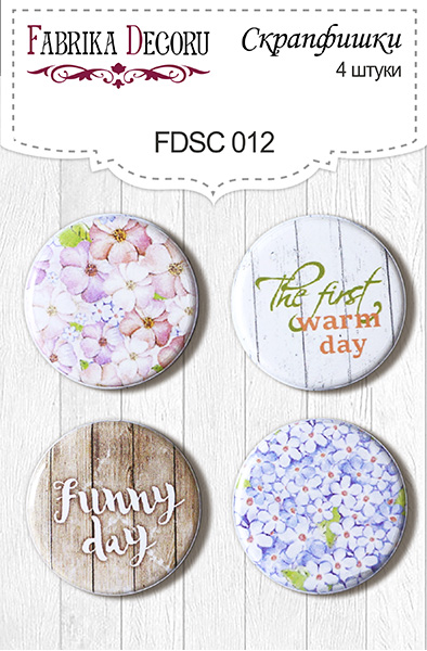 Zestaw 4 ozdobnych buttonów, #012 - Fabrika Decoru