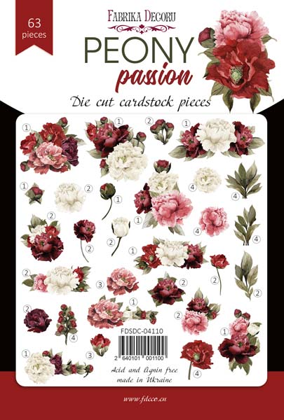 Set of die cuts Peony passion, 63 pcs - foto 0