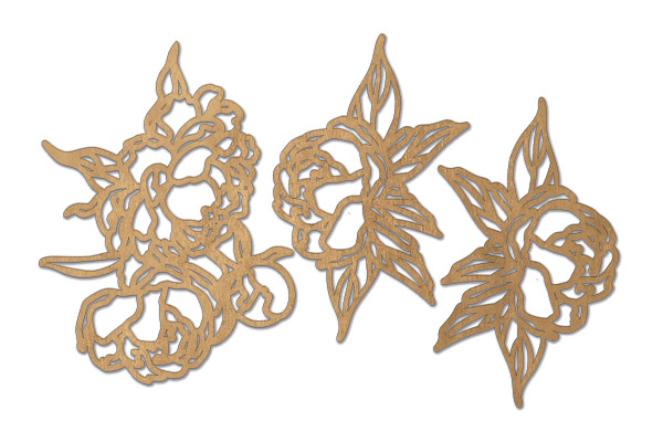 Chipboard embellishments set, Peony Garden #730