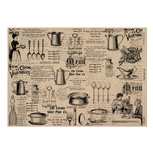 Kraft paper sheet Vintage women\'s world #02, 16,5’’x11,5’’ 