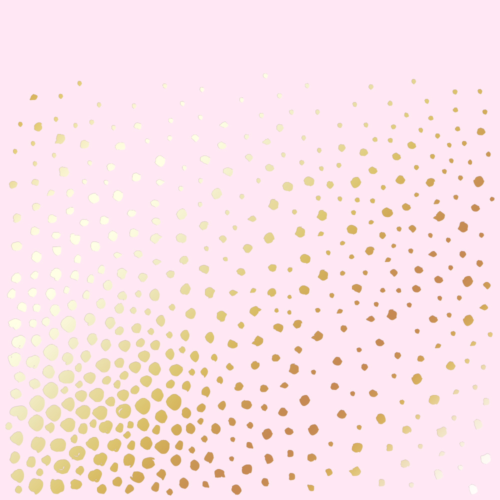 Sheet of single-sided paper with gold foil embossing, pattern Golden Maxi Drops Light pink, 12"x12"