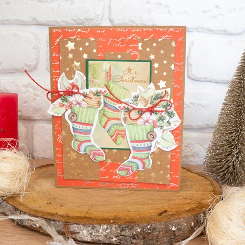 DIY Kit for making up 3 pc "Awaiting Christmas" greeting cards, 12cm x 15cm, #2 - foto 2