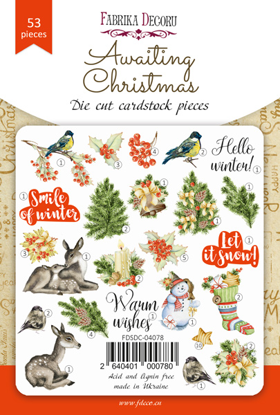 Set of die cuts Awaiting Christmas, 53 pcs - foto 0