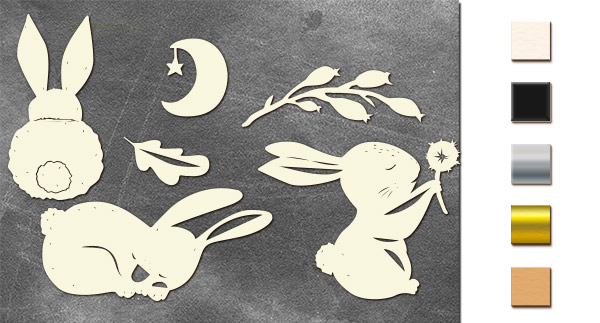 Zestaw tekturek "Sweet bunny" #707 - Fabrika Decoru