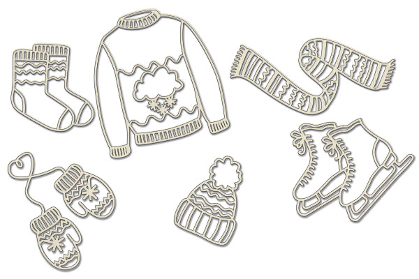 Chipboard embellishments set, Winter   #646