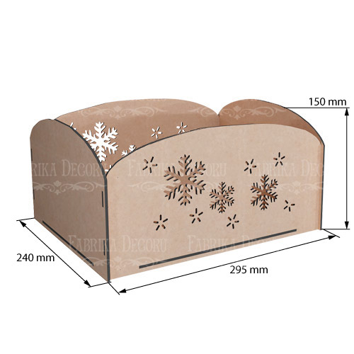 Koszyk upominkowy na kwiaty, owoce, prezenty z płatkami śniegu, 295 х 150 х 240 mm, Zestaw DIY #293 - foto 2  - Fabrika Decoru