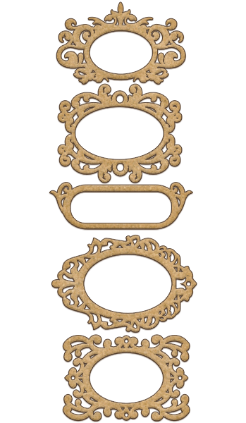 Satz mdf-Ornamente zum Dekorieren #141 - Fabrika Decoru