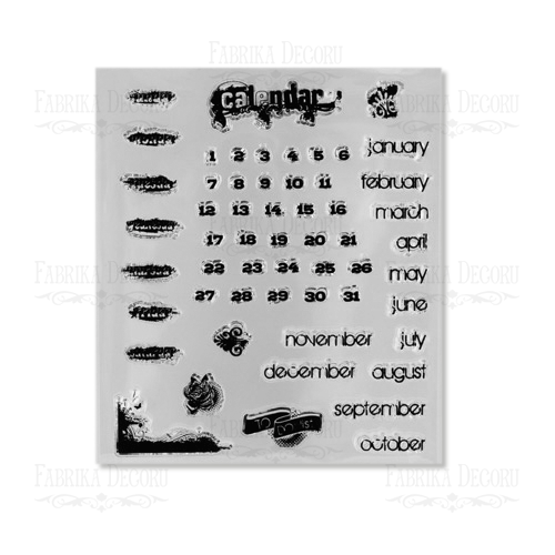 Zestaw stempli silikonowych №69 "Kalendarz-2", 56szt  - Fabrika Decoru