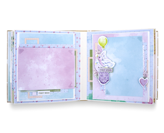 Zestaw kreatywny do tworzenia fotoalbumu dla dzieci w technice scrapbooking "My little mousy girl", 20cm x 20cm, #10 - foto 5  - Fabrika Decoru