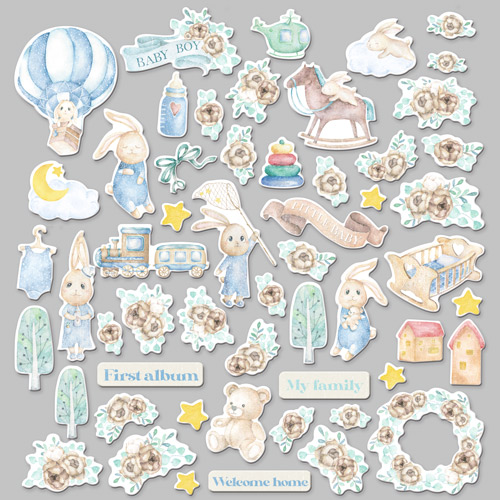 Set of die cuts Dreamy baby boy, 55 pcs - foto 1