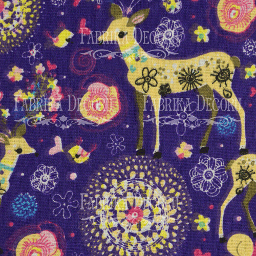 Fabric cut piece 35X75 Purple fairy tale