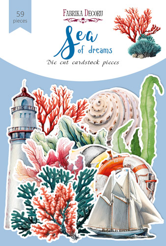 Zestaw wycinanek, kolekcja Sea of dreams 59 szt - Fabrika Decoru
