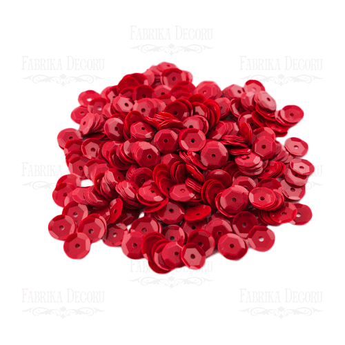 Sequins Round rosettes, red metallic, #216 - foto 0