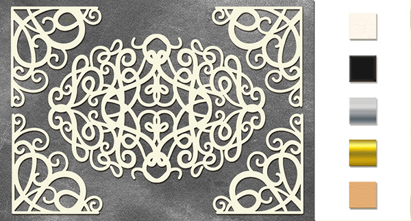 Chipboard embellishments set, "Oval napkin with corners" #124