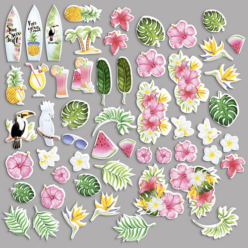 Set of die cuts Wild Tropics, 54 pcs - foto 1