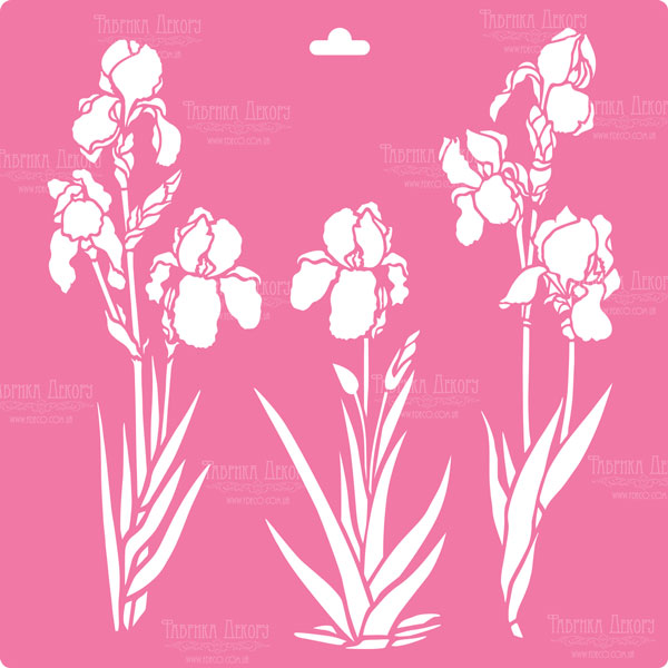 Stencil for decoration XL size (30*30cm), Irises #007
