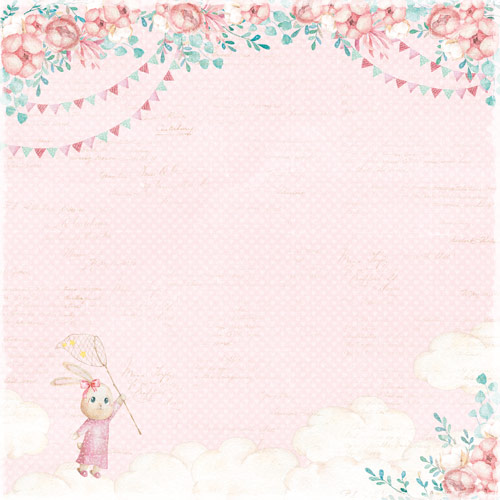 Double-sided scrapbooking paper set  Dreamy baby girl 8"x8", 10 sheets - foto 2