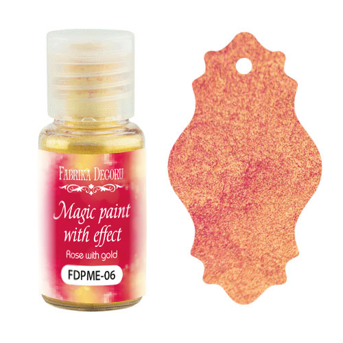 Trockenfarbe Zauberfarbe mit Effekt Rose mit Gold 15ml - Fabrika Decoru