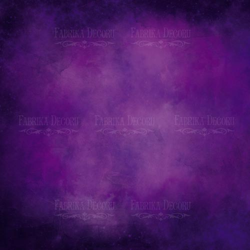 Blatt doppelseitiges Papier für Scrapbooking Violette Aquarelle & Lavendel #42-04 12"x12" - Fabrika Decoru