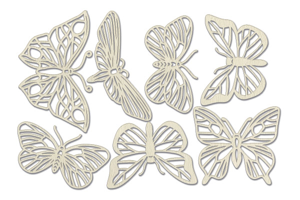 Chipboard embellishments set, Botany exotic #724