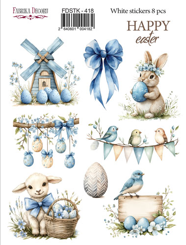 Set of stickers 8 pcs, Happy Easter!, #418