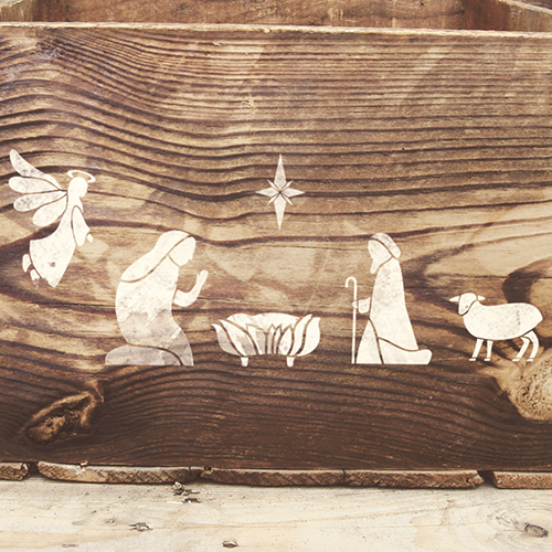 Stencil for decoration XL size (30*30cm), The Birth of Jesus, #243 - foto 0