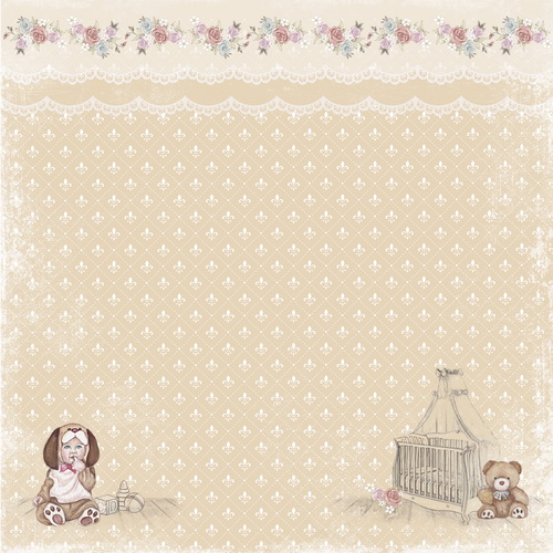 Doppelseitiges Scrapbooking-Papierset Baby Shabby, 15 cm x 15 cm , 10 Blätter - foto 9  - Fabrika Decoru