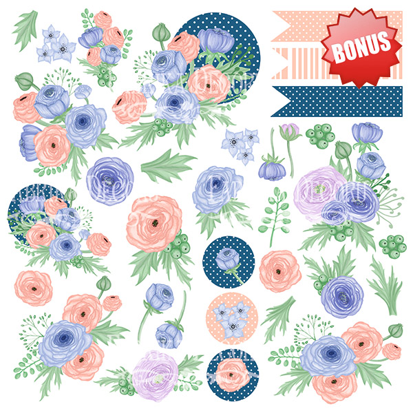 Doppelseitiges Scrapbooking-Papierset Flower Mood, 20 cm x 20 cm, 10 Blätter - foto 1  - Fabrika Decoru