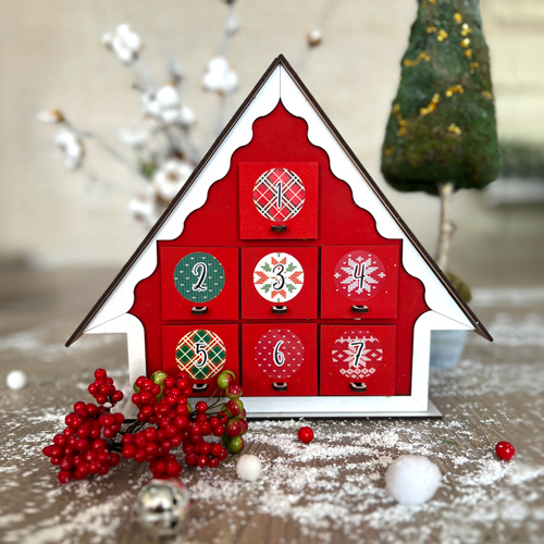 Mini Advent Calendar "Tiny" for 7 days with sticker numbers, DIY kit - foto 2