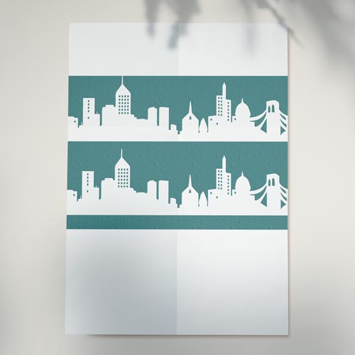 Stencil for crafts 8x27cm "City 2" #073 - foto 1