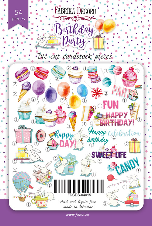 Set of die cuts Birthday party, 54 pcs - foto 0