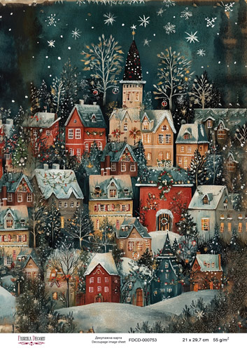 декупажная карта «рождественская сказка» #000753, 21см x 29,7см фабрика декору