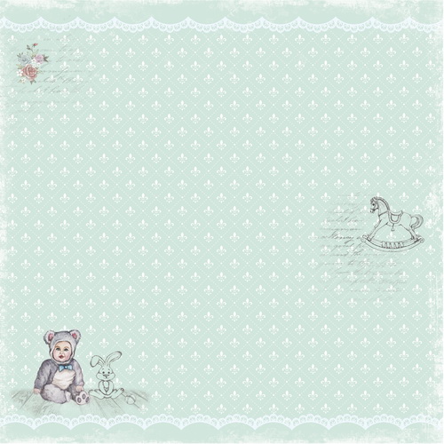 Sheet of double-sided paper for scrapbooking Baby shabby #1-02 12"x12" - foto 0