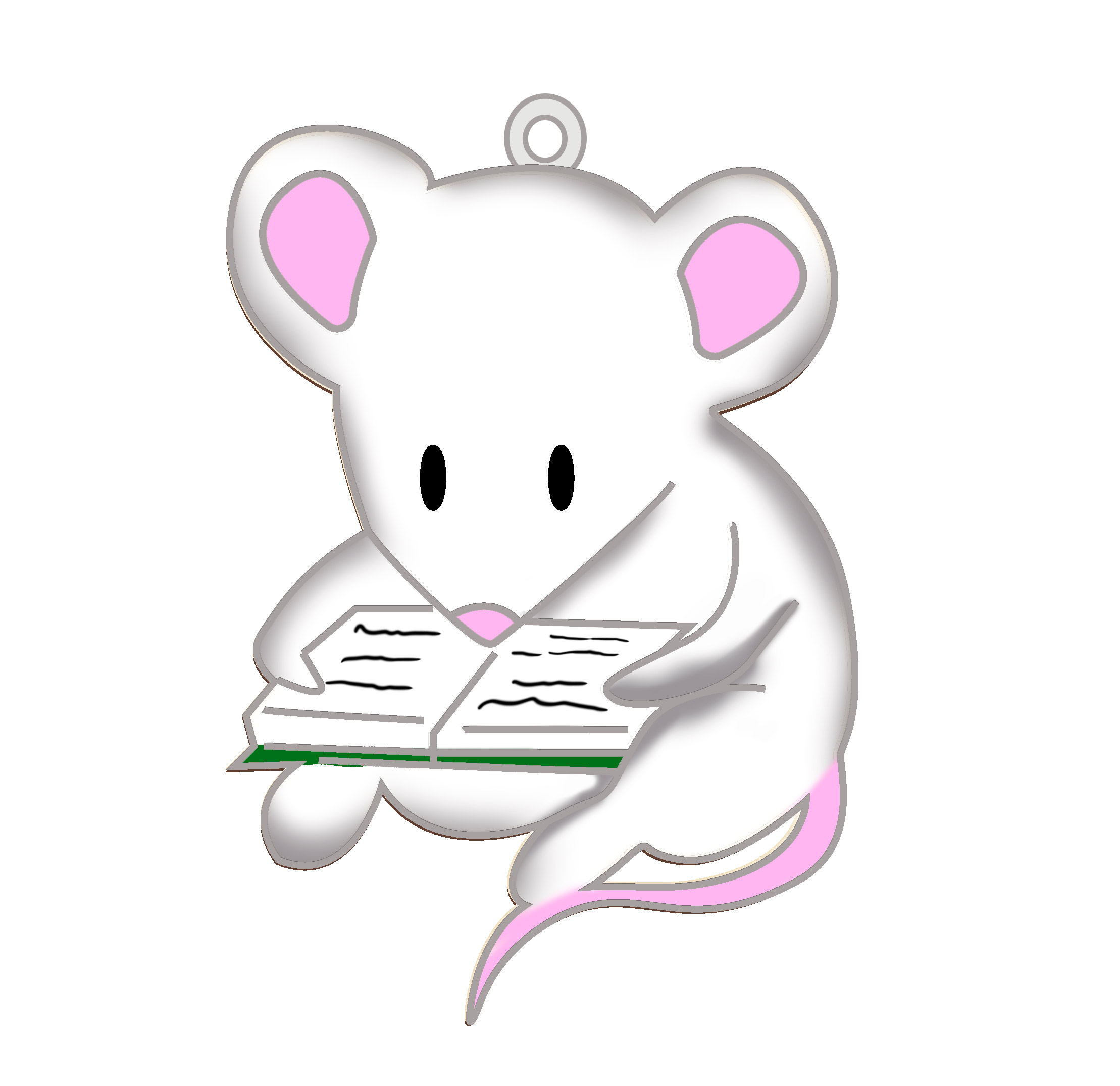 Фигурка для раскрашивания и декорирования, "Читающая мышка" #309 - Фото 0