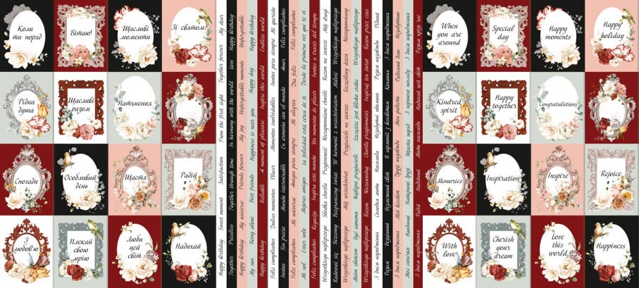 Set of stripes with pictures for decoration Miracle flowers