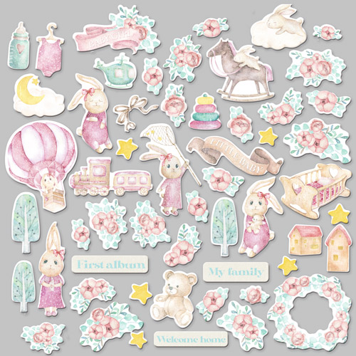 Set of die cuts Dreamy baby girl, 55 pcs - foto 1