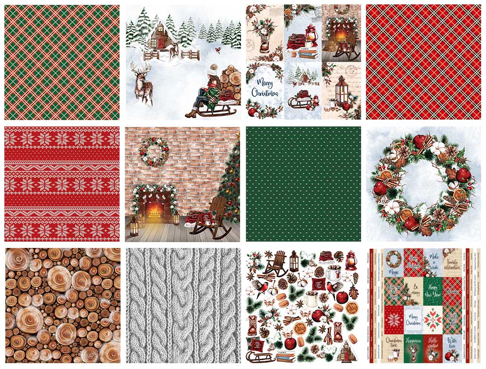 Zestaw papieru do scrapbookingu Bright Christmas 20x20cm - foto 0  - Fabrika Decoru