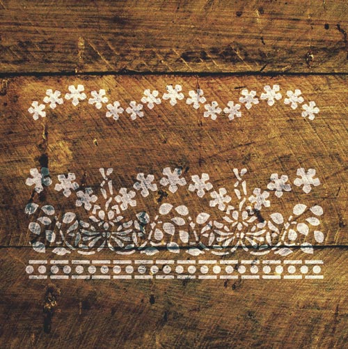 Stencil for crafts 15x20cm "Flower borders 1" #265 - foto 0