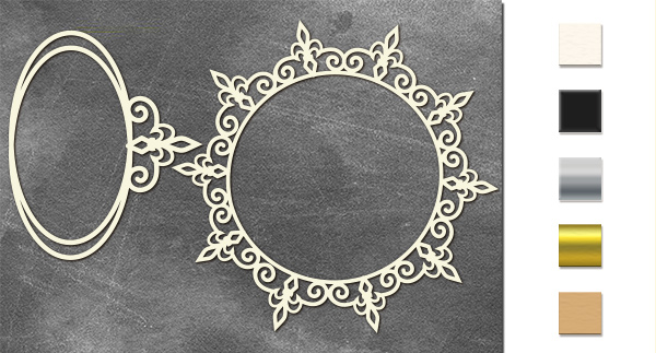 Chipboard embellishments set, Framed frames 3 #523