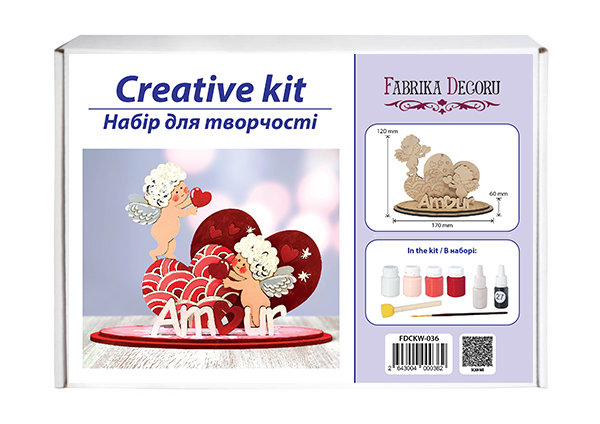 diy wooden coloring set, desk composition "amour", #036