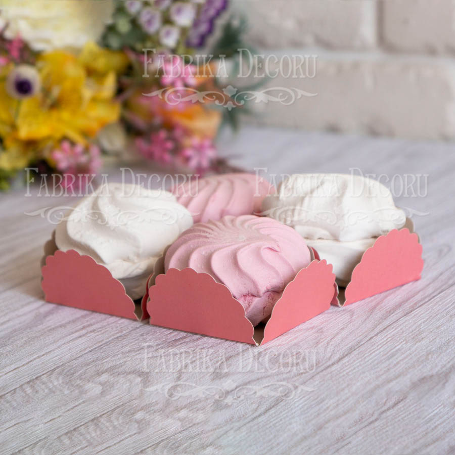 Satz Kartonzuschnitte zum Verpacken von Backwaren, Marshmallows, Keksen, Cupcakes 6 Stück 55х30 mm - foto 1  - Fabrika Decoru