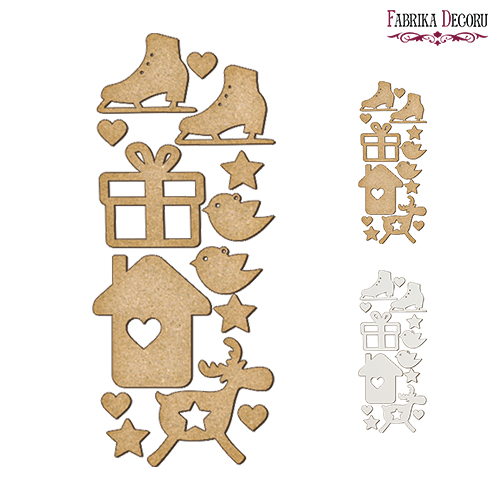 Set of mdf elements for decorating #159