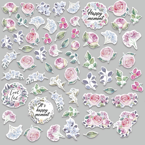 Set of die cuts Mysterious garden, 63 pcs - foto 1