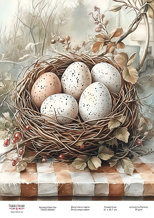 декупажная карта «пасхальные яйца-05» #000901, 21см x 29,7см фабрика декору