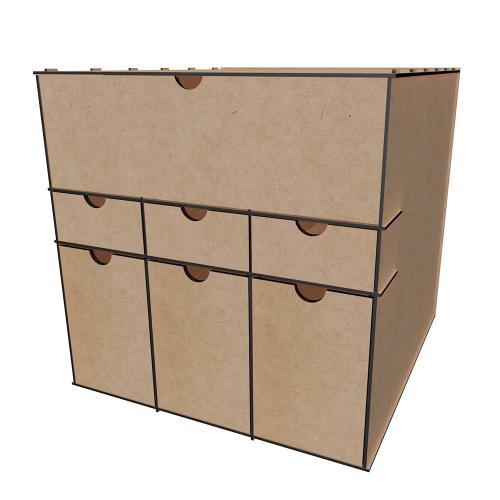 DIY Furniture organizer for stationery, art, sewing supplies, etc. 365mm x 365mm x 385mm, kit #01