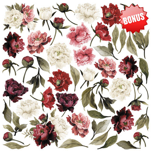 Double-sided scrapbooking paper set Peony passion 8"x8", 10 sheets - foto 11